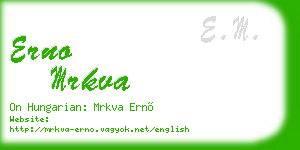 erno mrkva business card